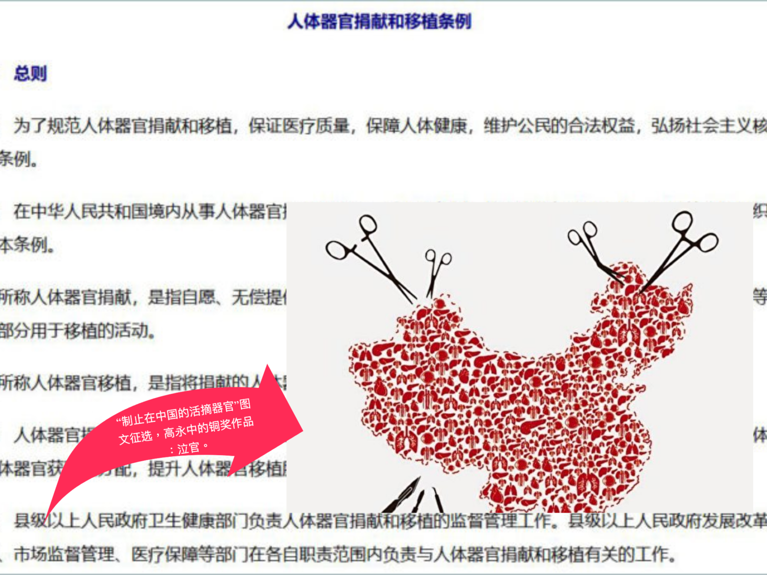 12月14日,中共国务院公布《人体器官捐献和移植条例》(退党中心合成)