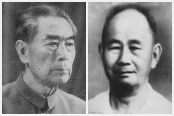 章培将军(右)被称为〝中国装甲兵之父〞,他曾冒险救过周恩来(左),但最终却落得悲惨的下场。(新唐人合成)