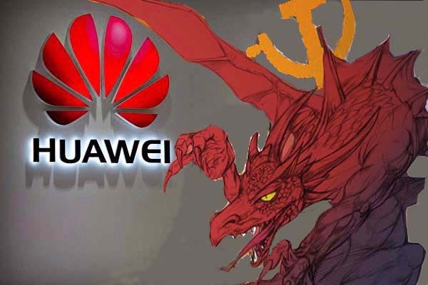 华为被指是中共对内监控民众、对外从事间谍活动的情报机构。(新唐人合成)
