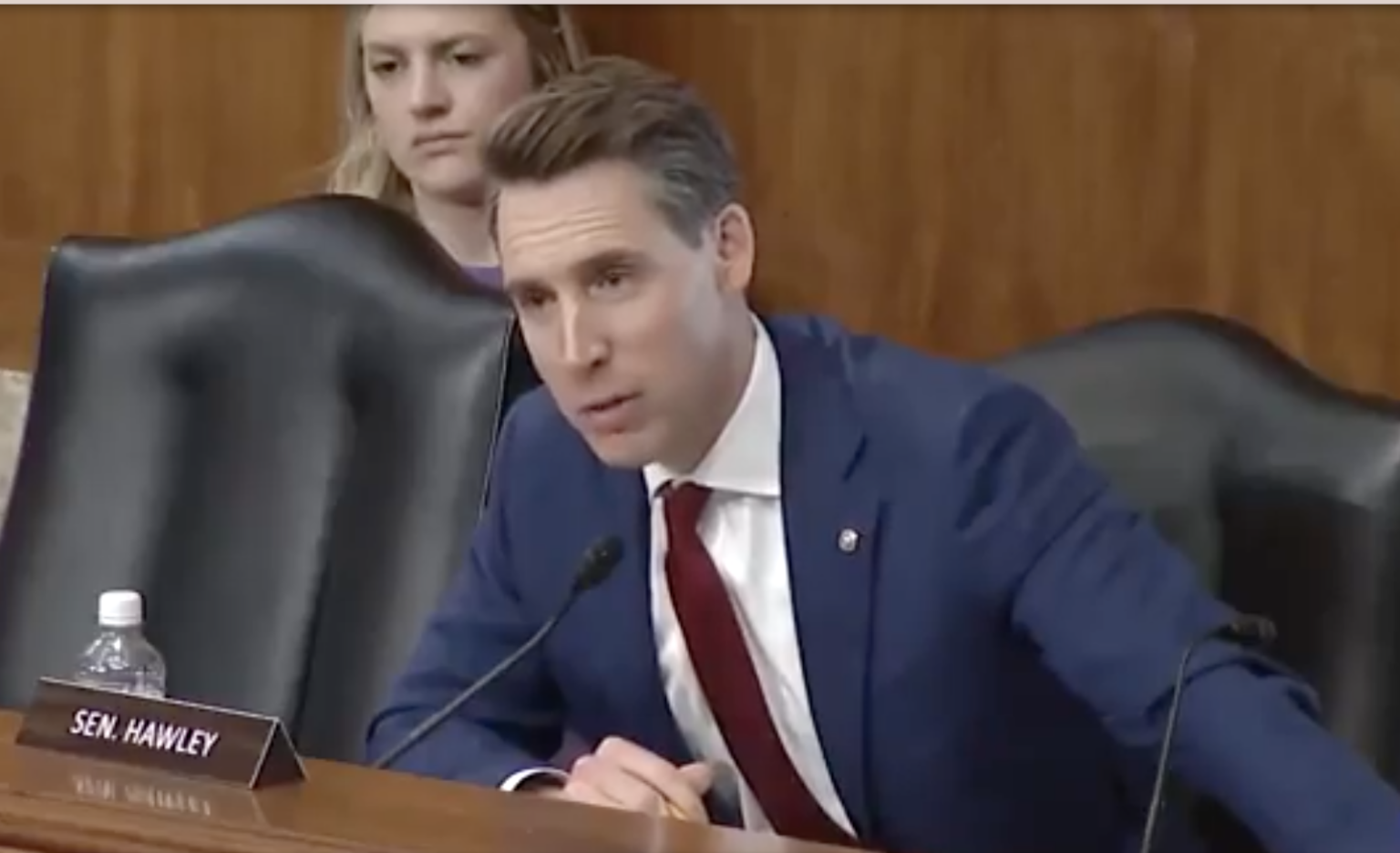 共和党联邦参议员霍利(Josh Hawley)(视频截图)